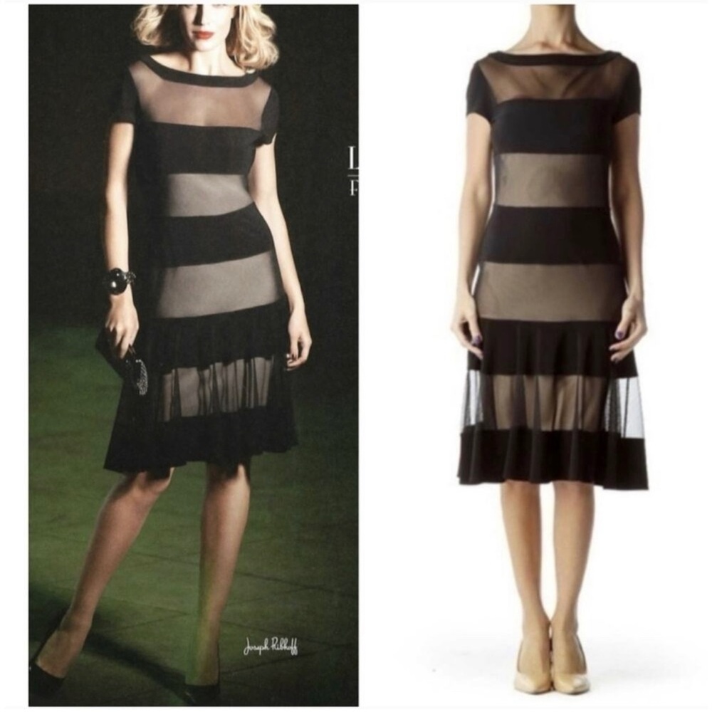 Black and Nude Illusion Dress